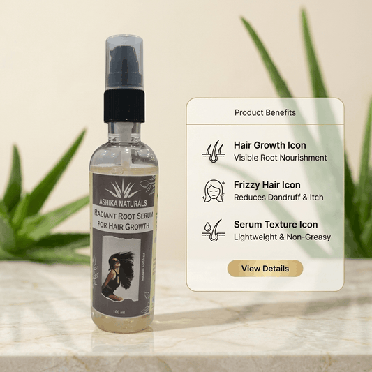 Ashika Naturals Radiant Root Hair Growth Serum for Stronger, Thicker Hair – 100ml - Ashika naturals