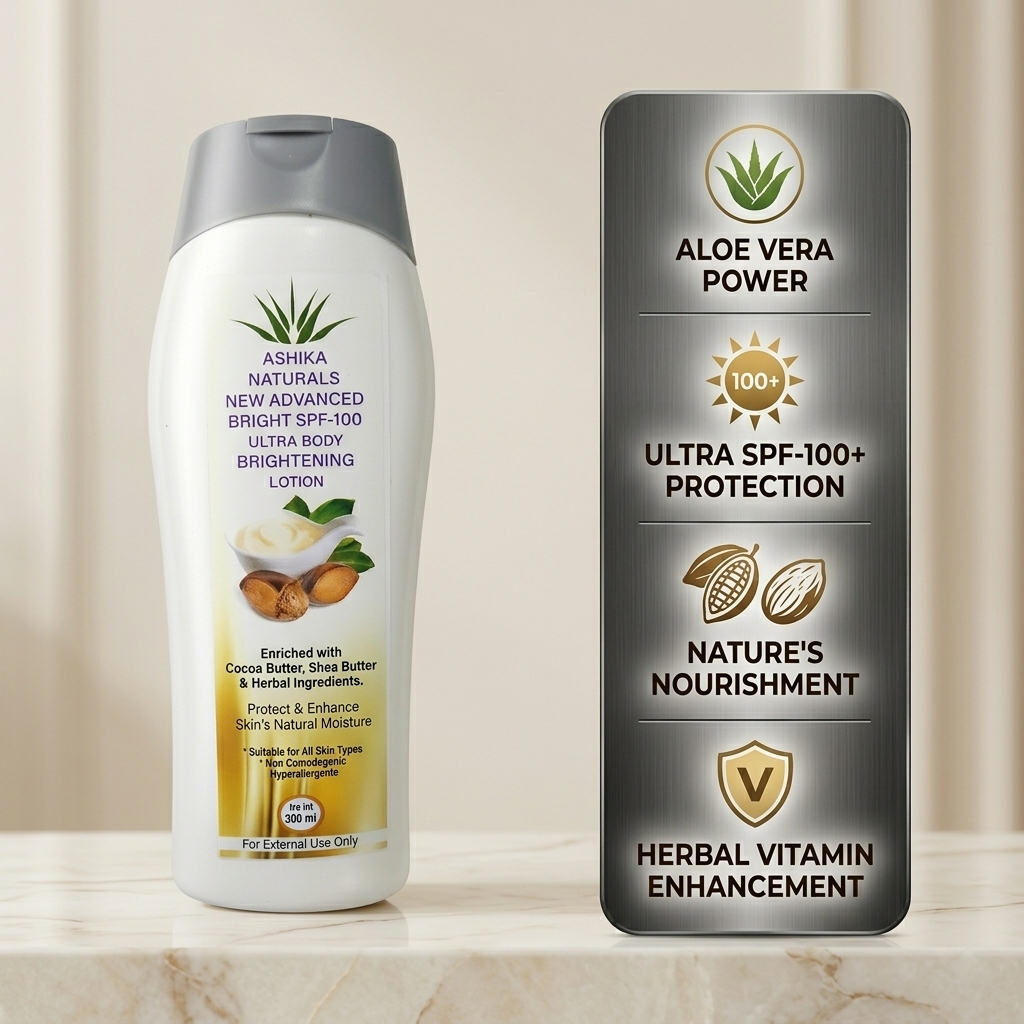 Ashika Naturals SPF 100 Ultra Body Brightening Lotion | Advanced Sun Protection