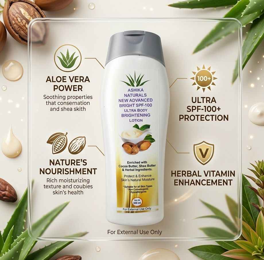 Ashika Naturals SPF 100 Ultra Body Brightening Lotion | Advanced Sun Protection