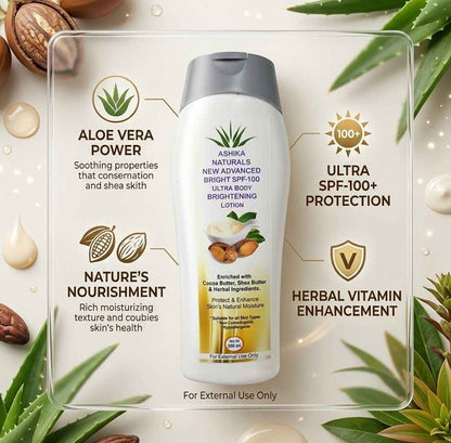 Ashika Naturals SPF 100 Ultra Body Brightening Lotion | Advanced Sun Protection