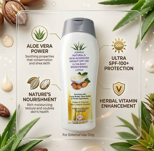 Ashika Naturals SPF 100 Ultra Body Brightening Lotion | Advanced Sun Protection